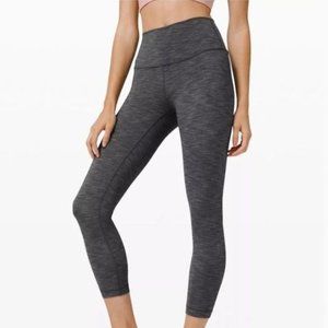 Lululemon Womens Size 6 Wunder Under Gray Spacedye Leggings High Rise Stretch